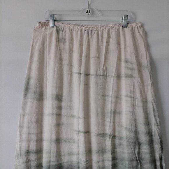 Michael Stars Womens Ocean Ombre Gray Tie Dye Slits Maxi Skirt Size L - Picture 2 of 8